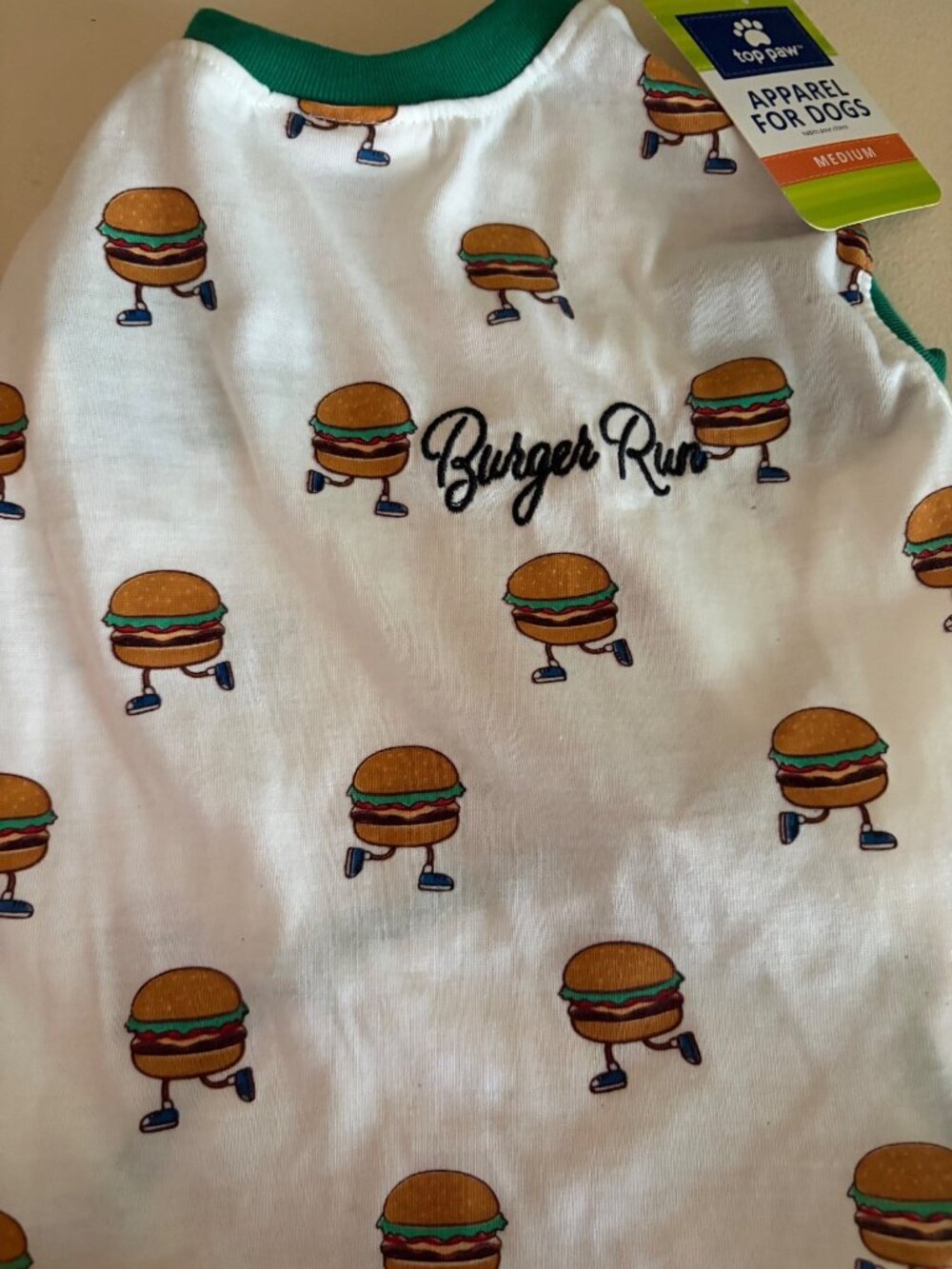 Pet Apparel Dog Shirt Top Paw "Burger Run" Size Medium - Picture 2 of 5